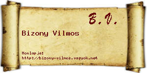 Bizony Vilmos névjegykártya