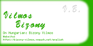 vilmos bizony business card